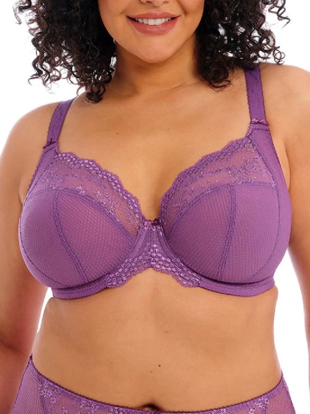 Elomi Charley Stretch Plunge Side Support Bra Pansy Purple 40GG UK / 40J US